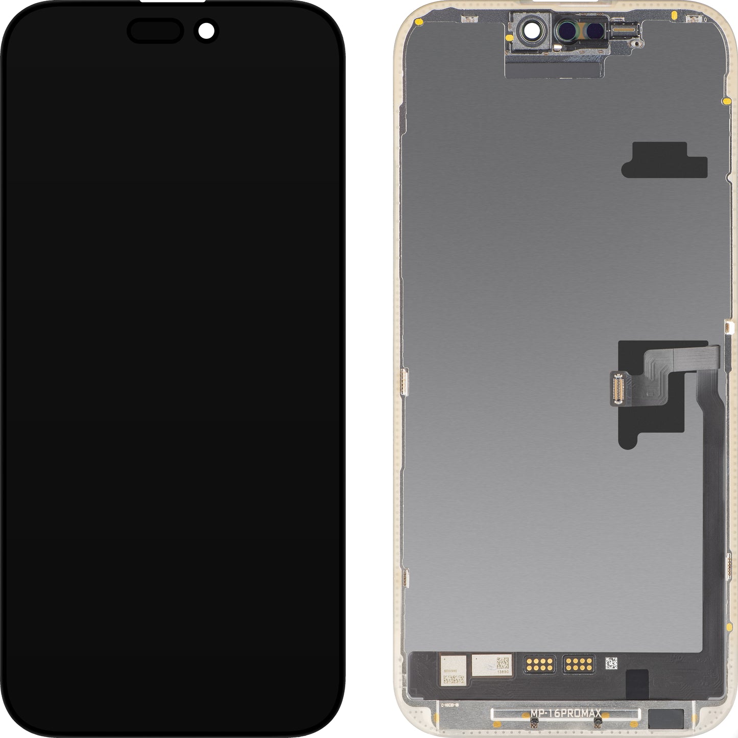 MP zaslon na dotik, združljiv z Apple iPhone 16 Pro Max, z okvirjem, različica programske opreme OLED FHD Diagnostic, črna