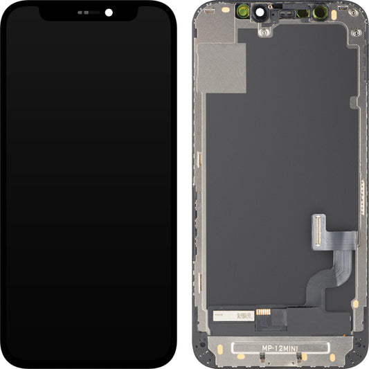 MP zaslon na dotik, združljiv z Apple iPhone 12 mini, z okvirjem, OLED FHD IC Movable različica, črna