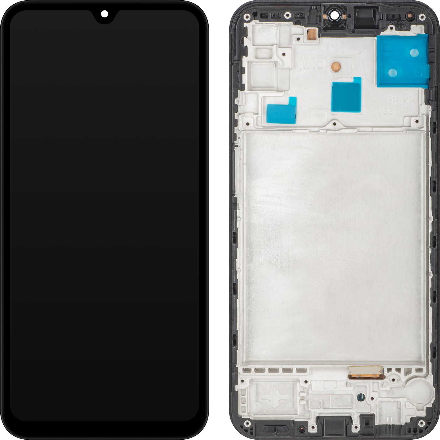 MP zaslon na dotik, združljiv s Samsung Galaxy M15, z okvirjem, črne barve