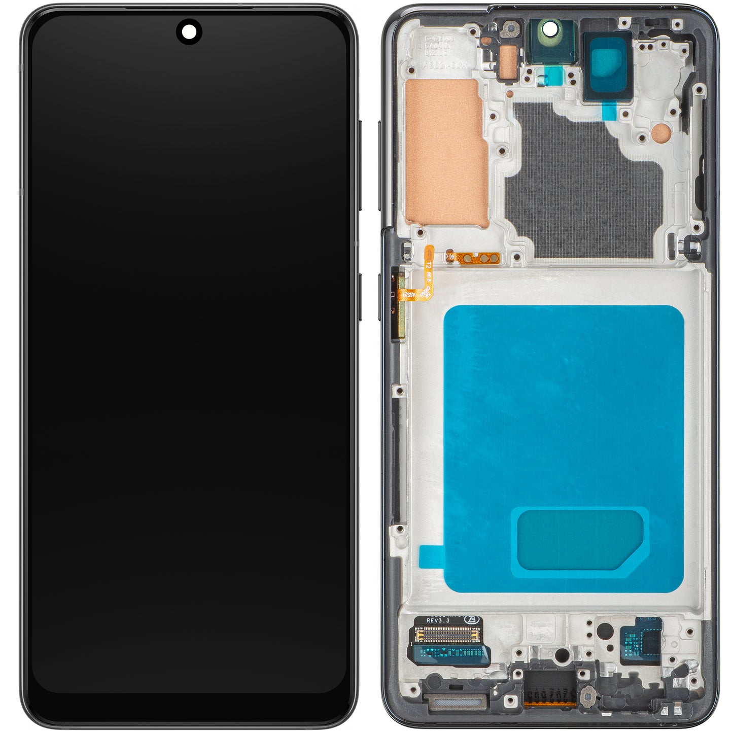 MP zaslon na dotik, združljiv s Samsung Galaxy S21 5G G991, z okvirjem, črne barve