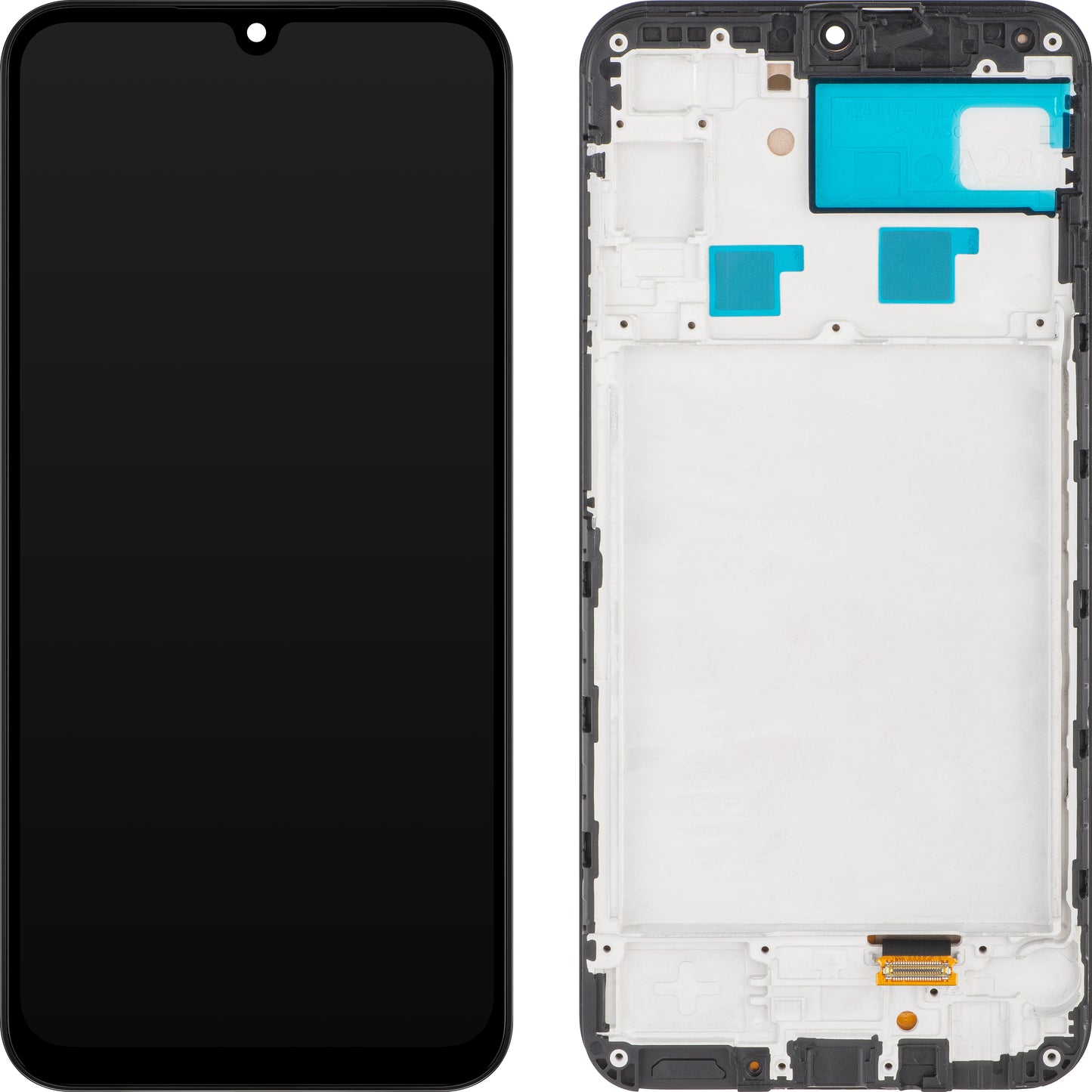 MP zaslon na dotik, združljiv s Samsung Galaxy A24 4G A245, z okvirjem, različica OLED, črn