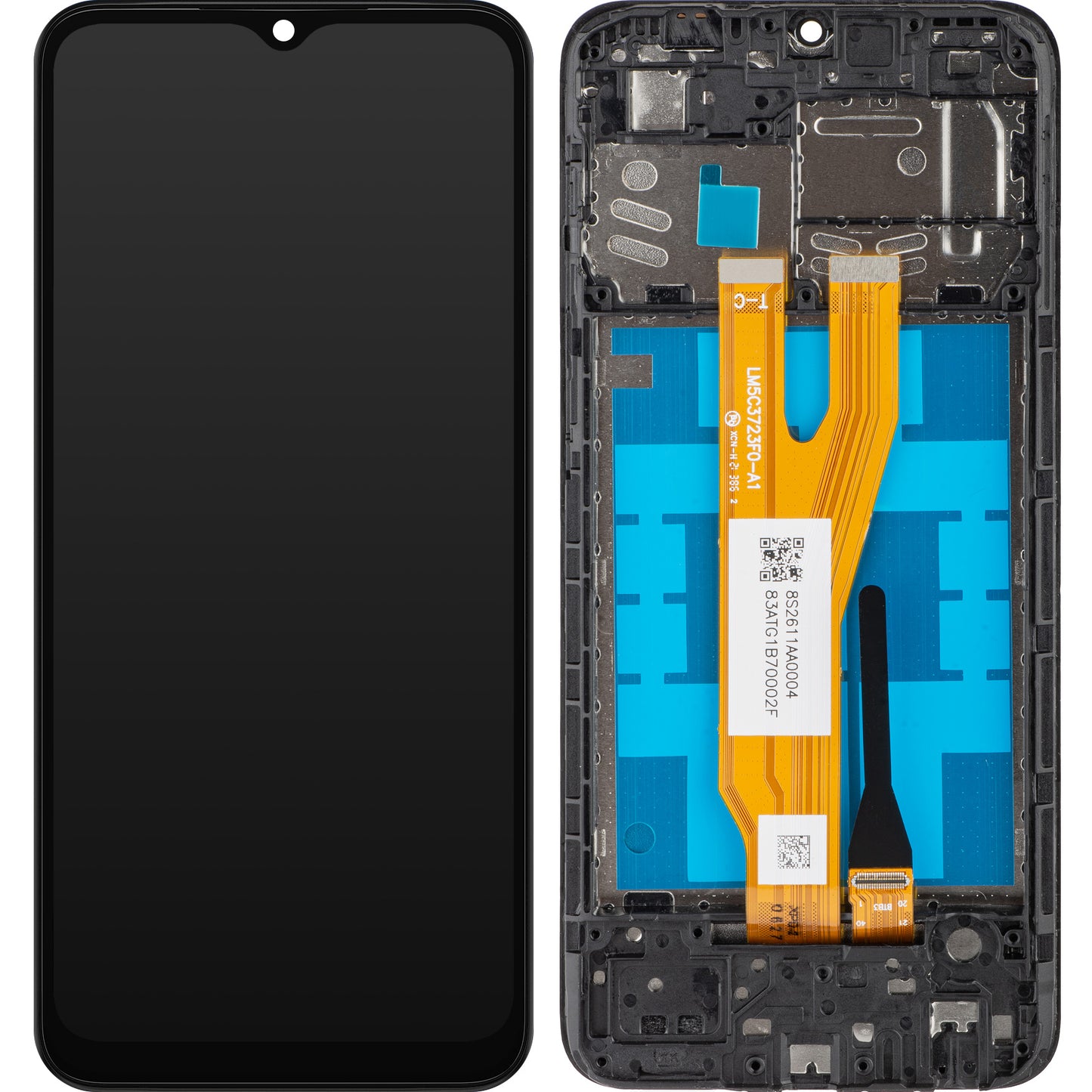 MP zaslon na dotik, združljiv s Samsung Galaxy A03 Core A032, z okvirjem, črn