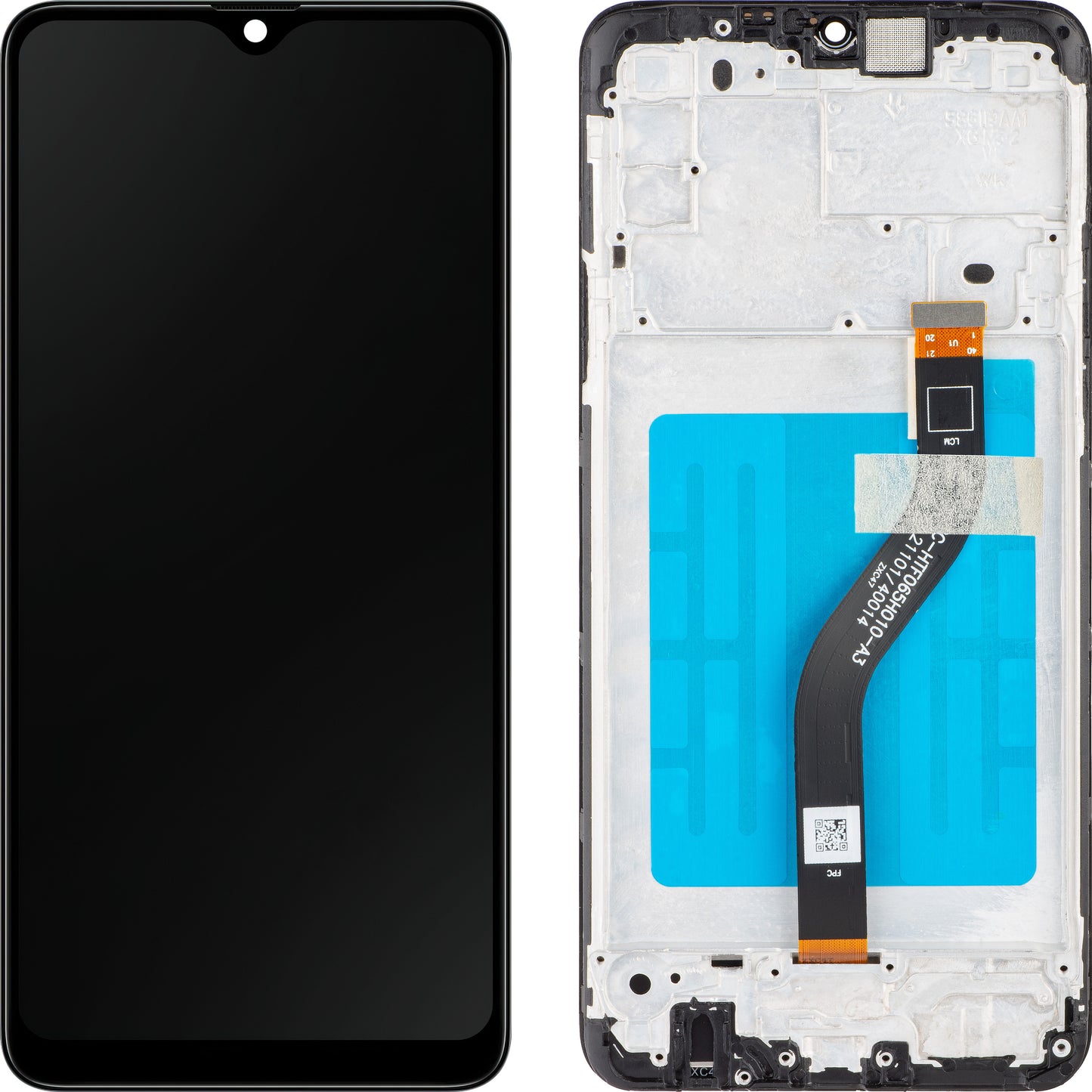 MP zaslon na dotik, združljiv s Samsung Galaxy A20s A207, z okvirjem, črn