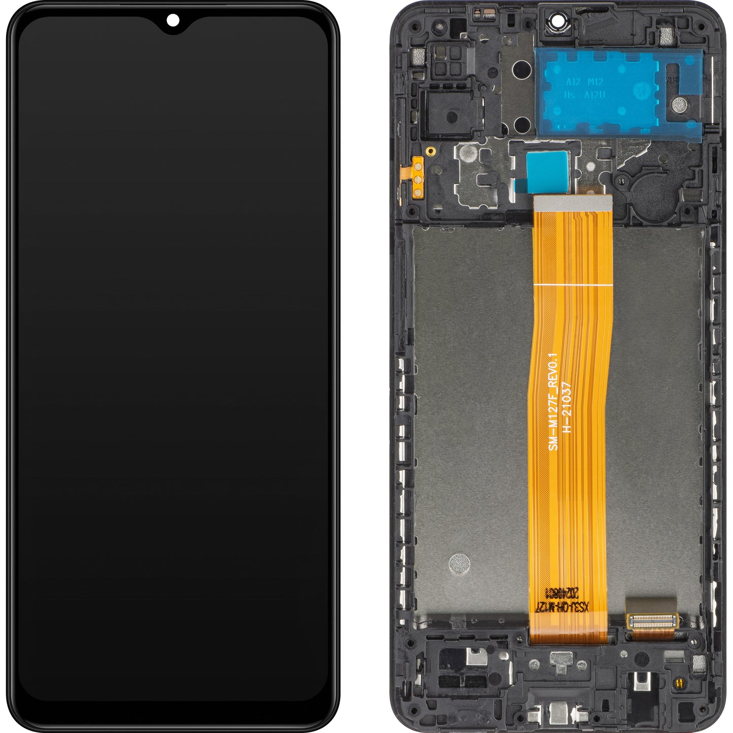 MP zaslon na dotik, združljiv s Samsung Galaxy M12 M127, z okvirjem, črn