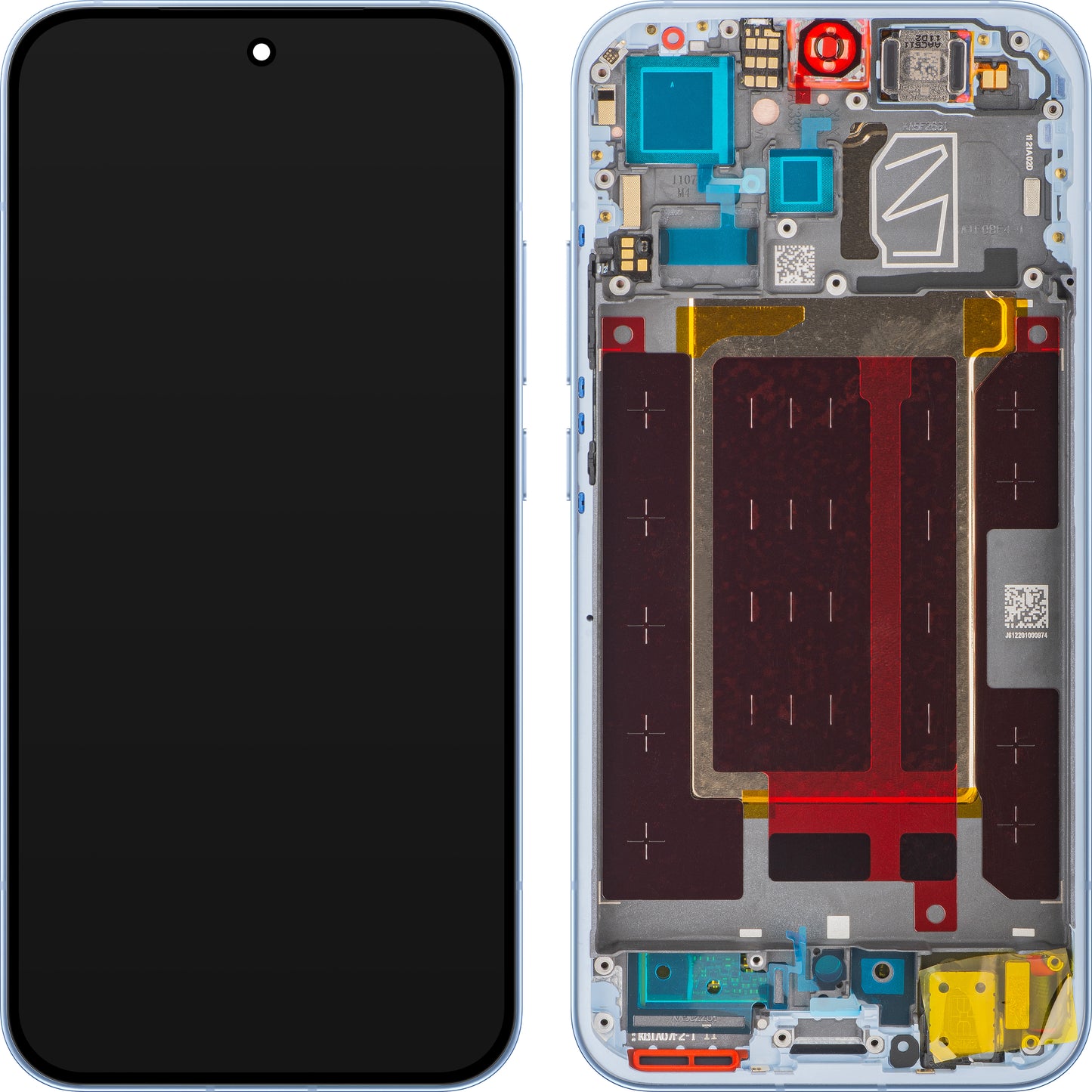 Zaslon na dotik Oppo Reno15 Pro Mini / Reno15 Pro, z okvirjem, modra (Aurora Blue), Service Pack 621029000776