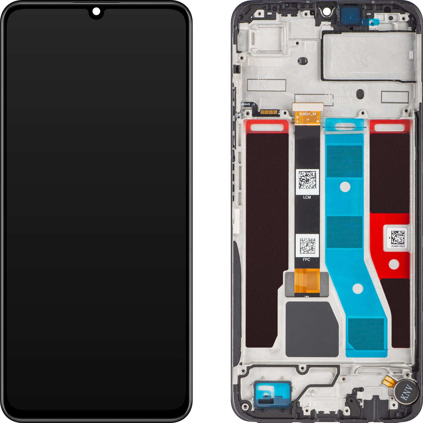 Zaslon na dotik Realme Note 50, z okvirjem, polnočno črna, servisni paket 621029000179