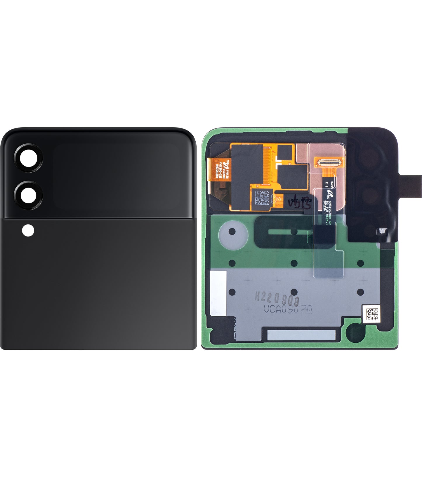 Samsung Galaxy Z Flip3 5G zaslon na dotik F711, pod zunanji, črn (po meri), servisni paket GH97-27031A