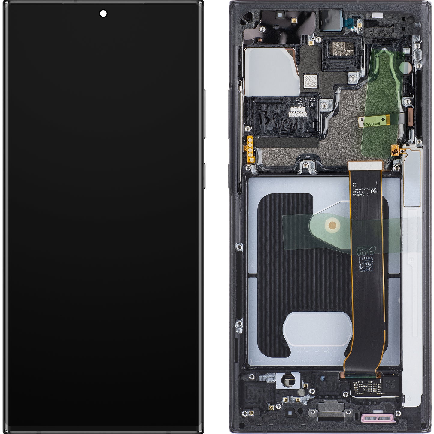 Samsung Galaxy Galaxy Note 20 Ultra 5G N986 / Note 20 Ultra N985, Touchscreen Display with Frame, Mystic Black, Service Pack GH82-31453A