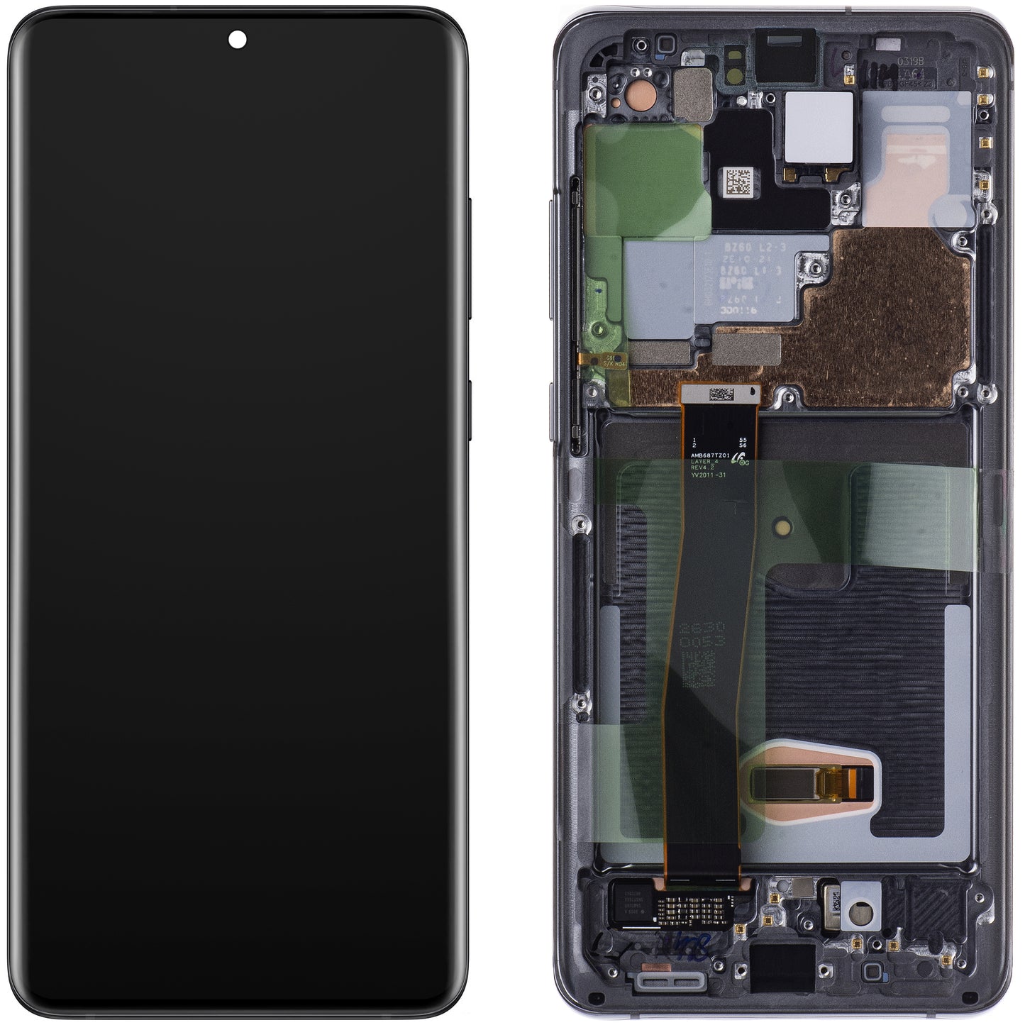 Samsung Galaxy Galaxy S20 Ultra 5G G988 / S20 Ultra G988 zaslon na dotik z okvirjem, črn, servisni paket GH82-26032A