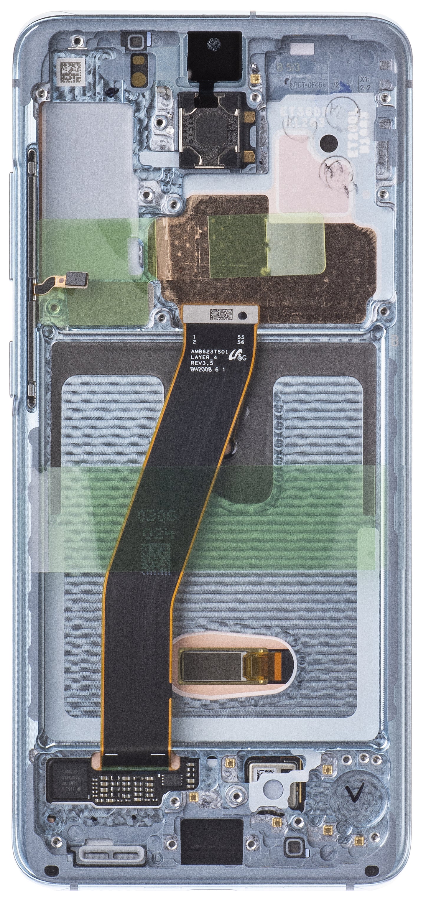 Samsung Galaxy Galaxy S20 5G G981 / S20 G980 zaslon na dotik z okvirjem, modri, servisni paket GH82-31432D