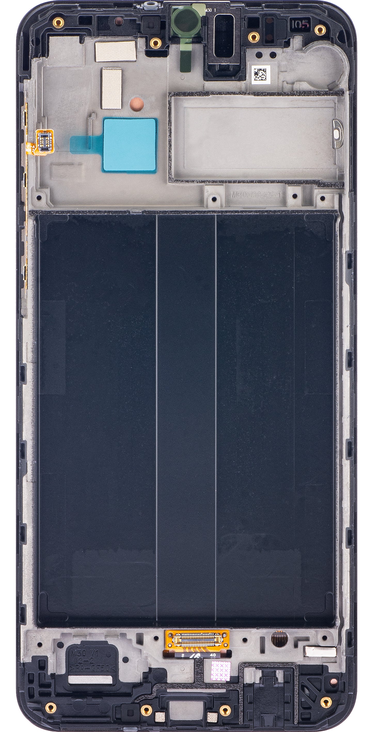 Samsung Galaxy Galaxy M30 M305 Zaslon na dotik z okvirjem, črn, servisni paket GH82-19347A