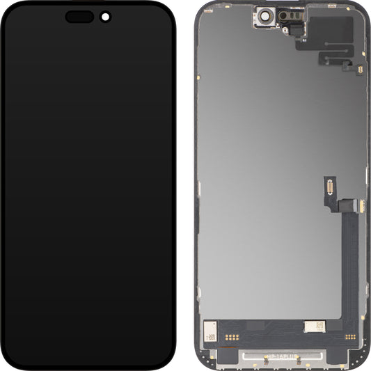 Zaslon na dotik z bližinskim senzorjem MP, združljiv z Apple iPhone 16 Plus, z okvirjem, različica programske opreme OLED FHD diagnostična, črna