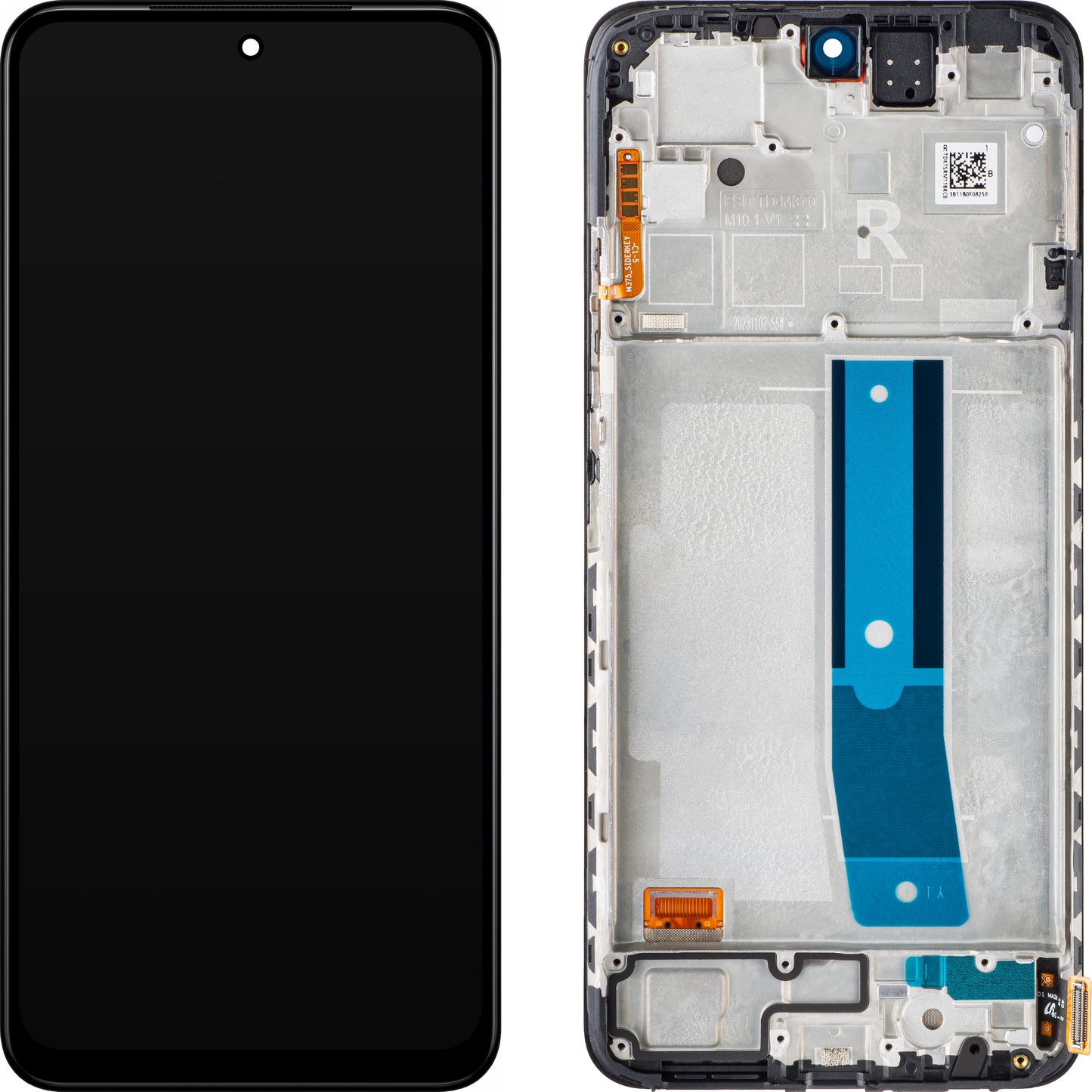 Xiaomi Redmi Redmi Note 12S Zaslon na dotik z okvirjem, črni oniks, servisni paket 560001K7SR00