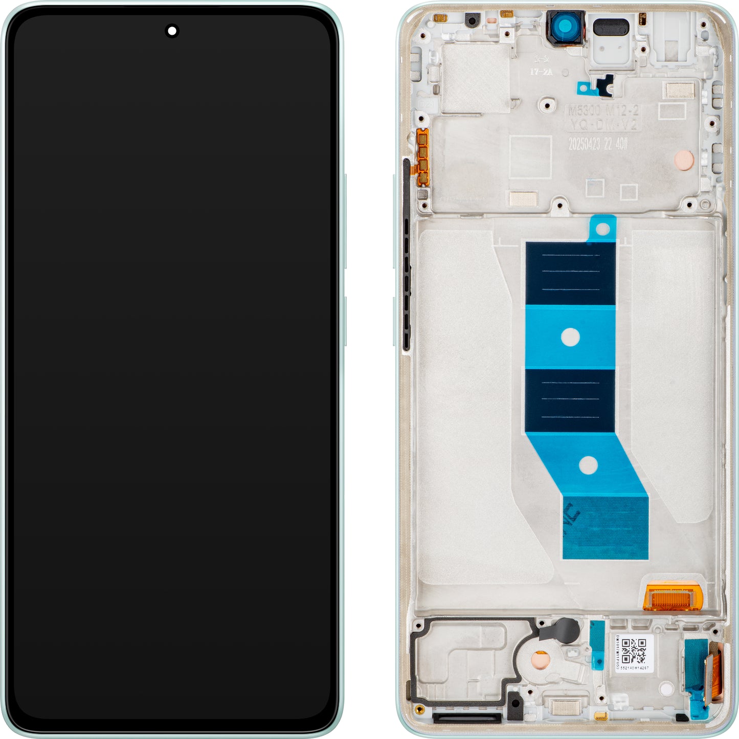 Zaslon s Touchscreenom Xiaomi Redmi Note 14 5G, z Okvirjem, Zelen (Coral Green), Service Pack 56001800O1700