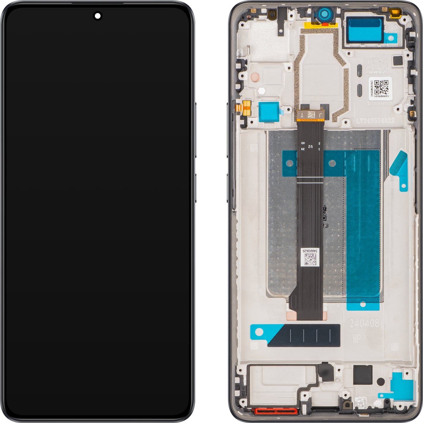 Zaslon s Touchscreenom Xiaomi Poco F6, z Okvirjem, Črn, Service Pack 5600040N16T00