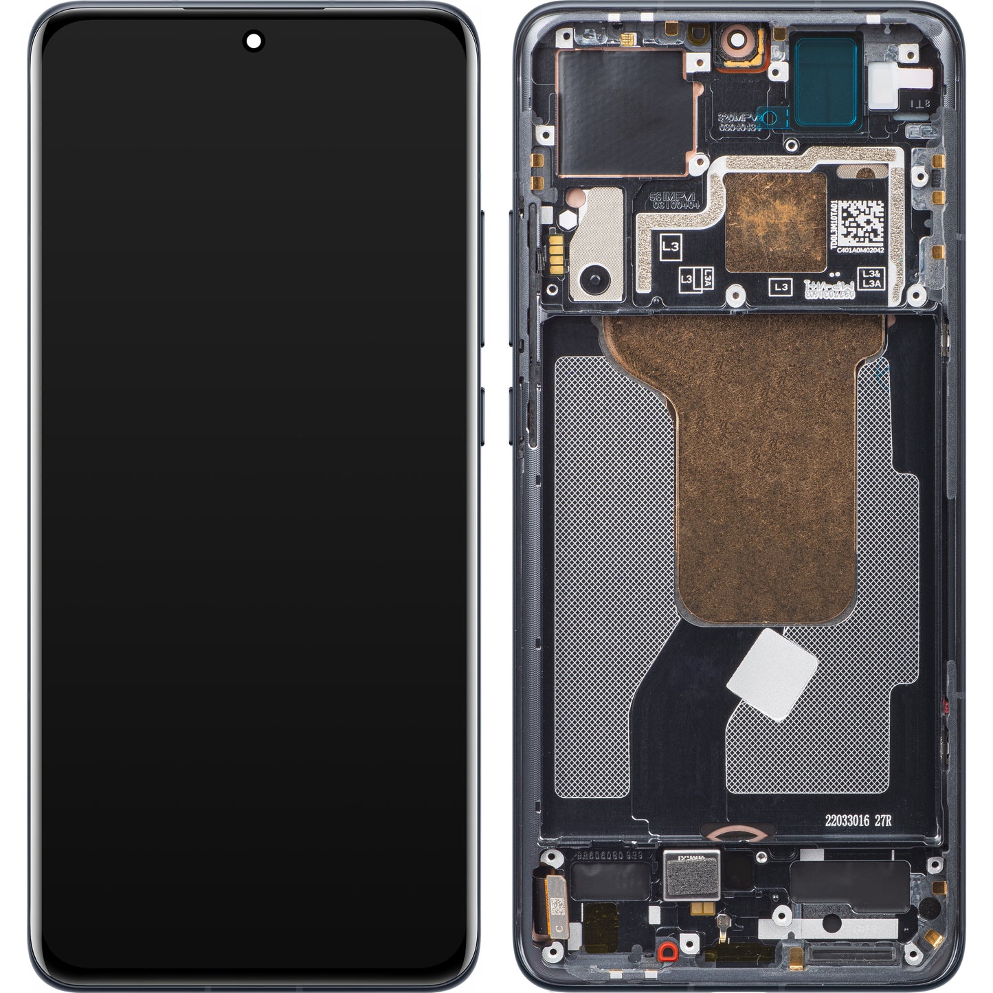 Xiaomi 12S / 12X / 12 Zaslon na dotik z okvirjem, črn, servisni paket 56000300L300