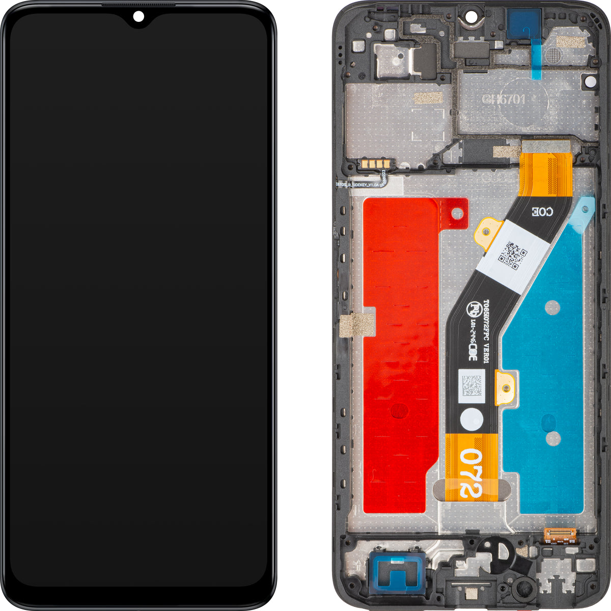 Zaslon na dotik ZTE Blade A34 / Blade A54, z okvirjem, črn, servisni paket 80800518534