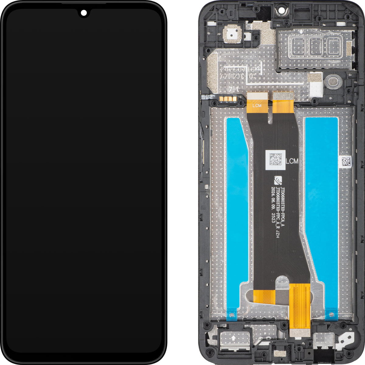 Zaslon na dotik ZTE Blade A55 z okvirjem, črn, servisni paket 80800519965