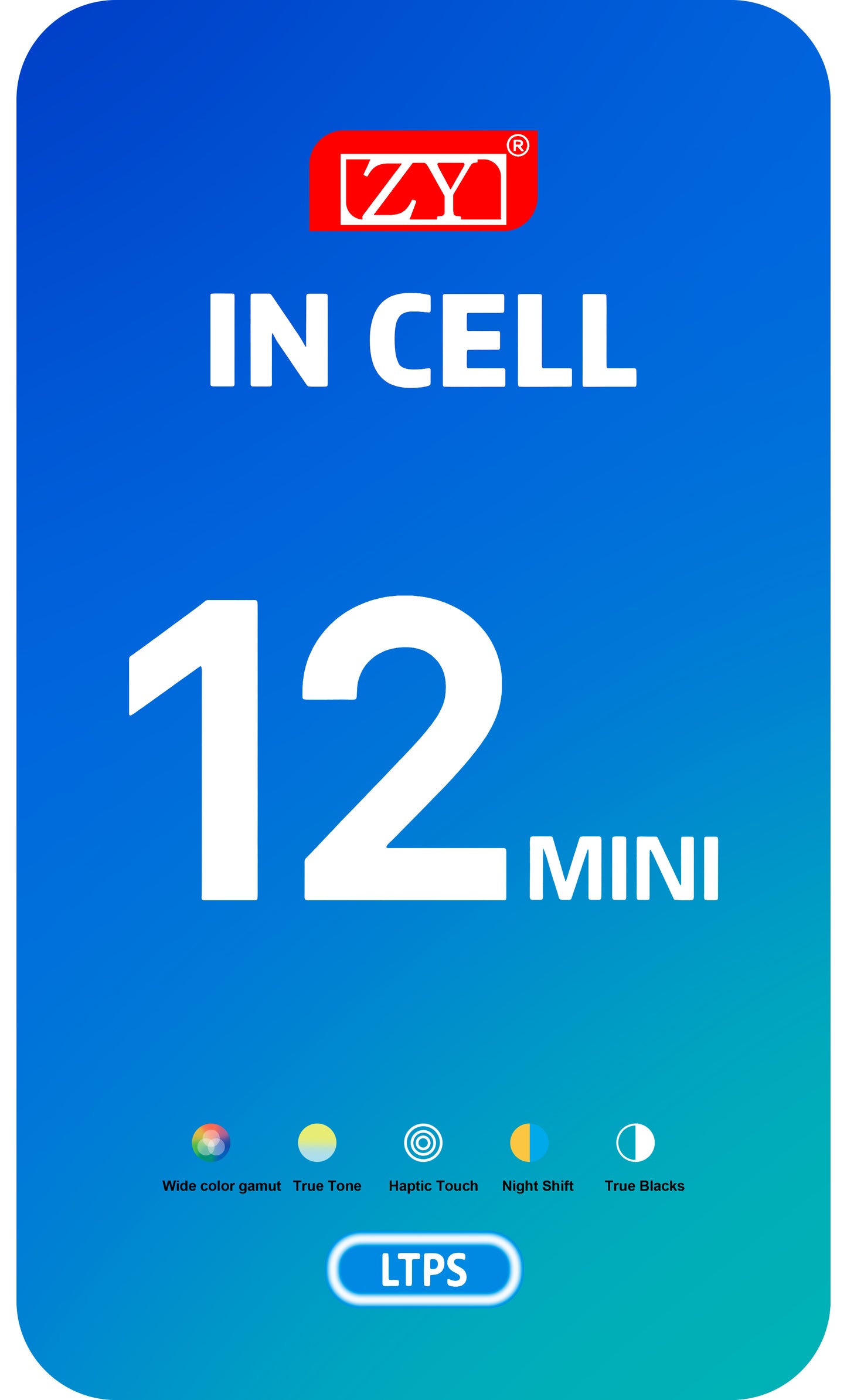 ZY zaslon na dotik za Apple iPhone 12 mini, z okvirjem, izvedba LCD v celici, črn