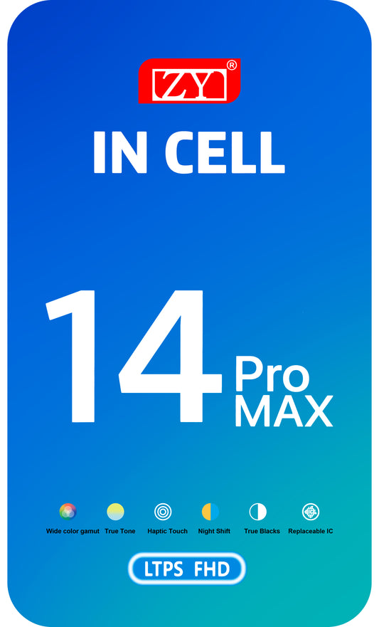 ZY zaslon na dotik za Apple iPhone 14 Pro, z okvirjem, v celici IC, premična različica LCD, črna