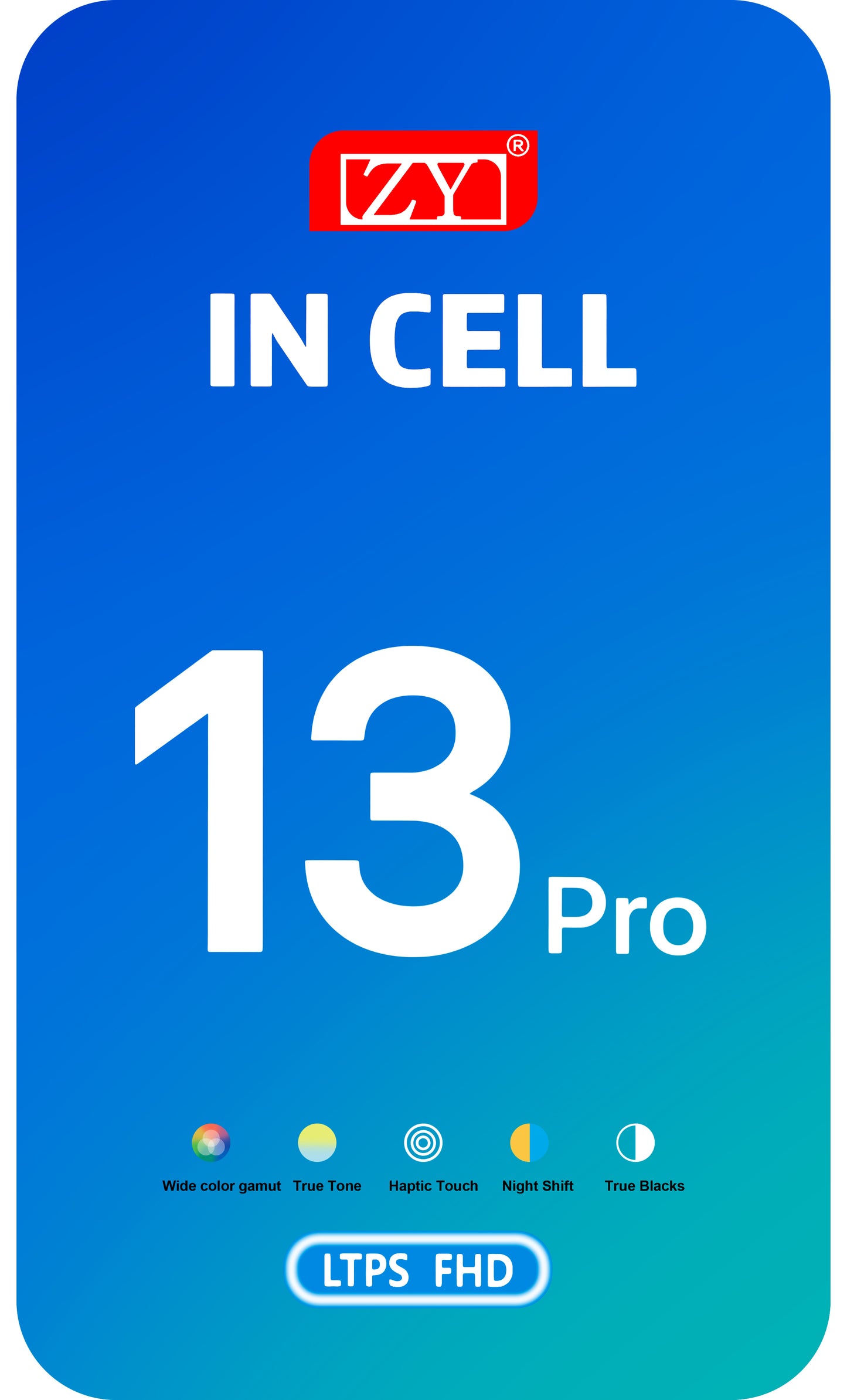 ZY zaslon na dotik za Apple iPhone 13 Pro, z okvirjem, v celici IC, premična različica LCD, črna