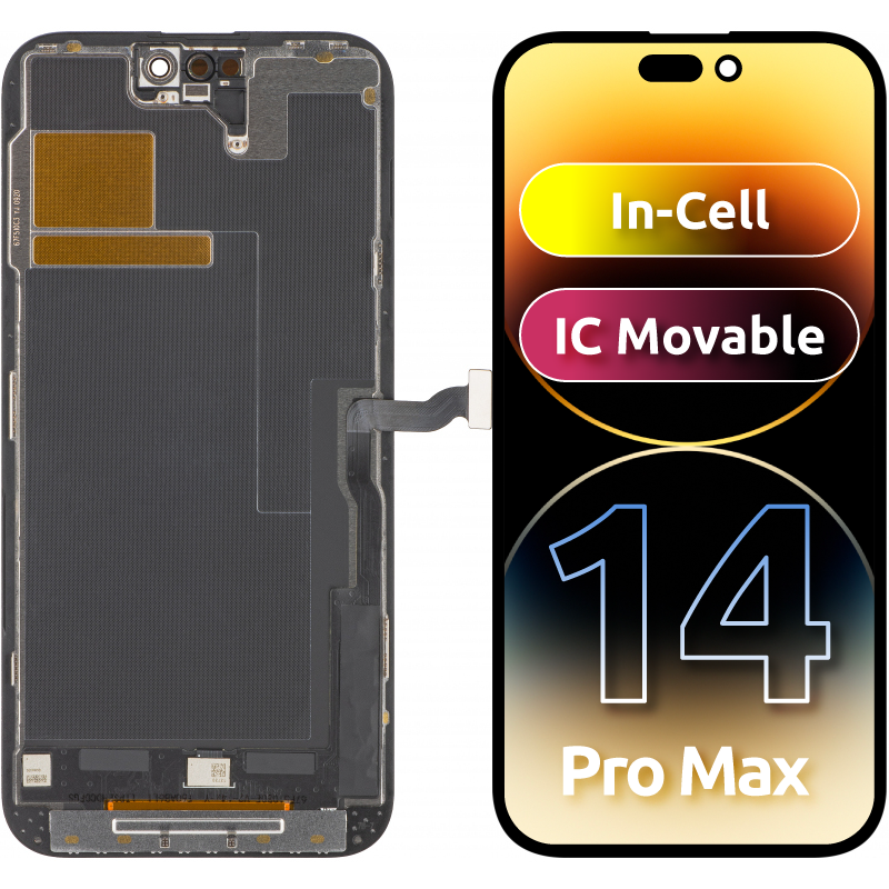 ZY zaslon na dotik za Apple iPhone 14 Pro Max, z okvirjem, različica LCD In-Cell IC premakljiv, črna