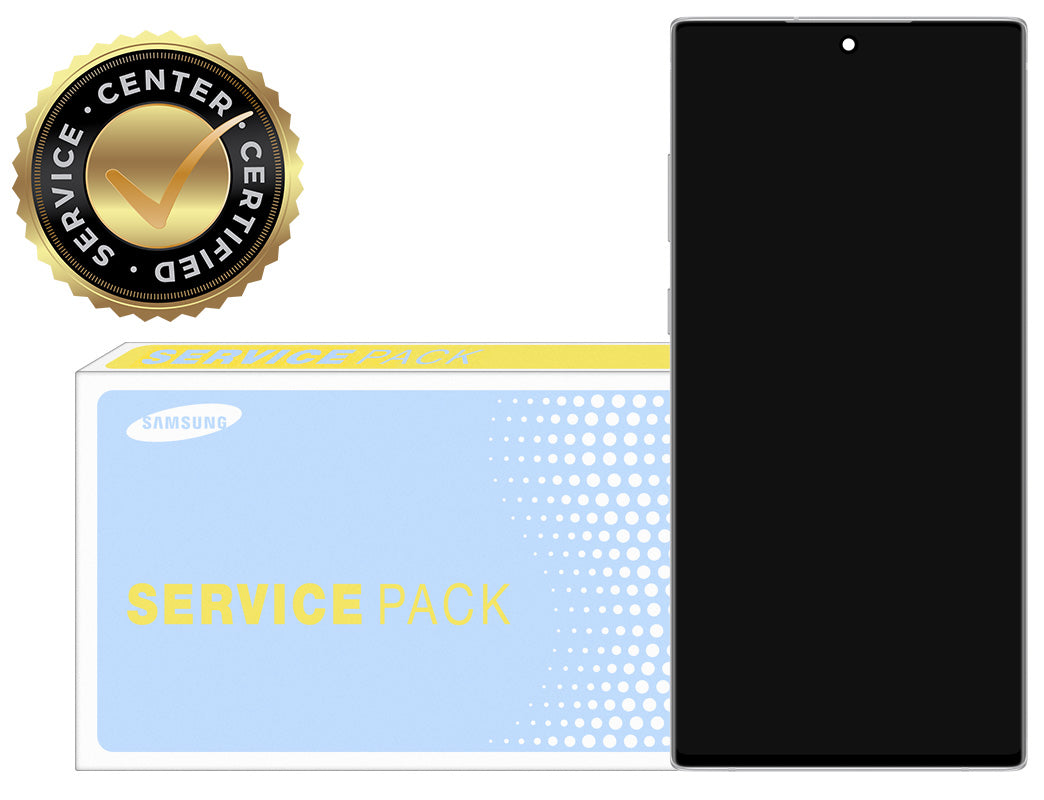 Touchscreen Display Samsung Galaxy Note 10+ 5G N976 / Note 10+ N975, with Frame, White, Service Pack GH82-20838B