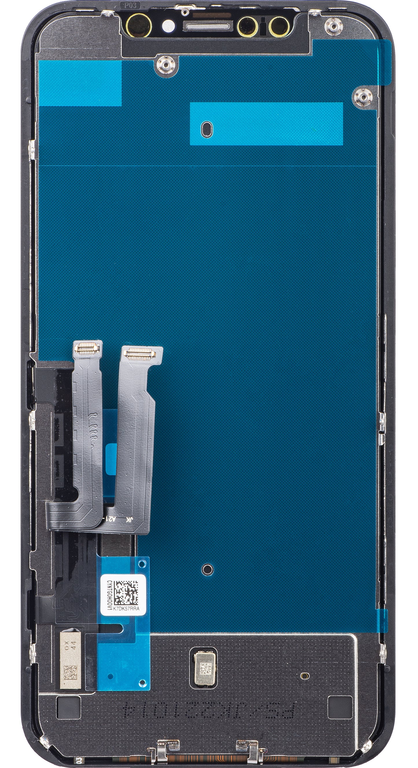 JK Zaslon na dotik za Apple iPhone XR, z okvirjem, izvedba LCD v celici, črn