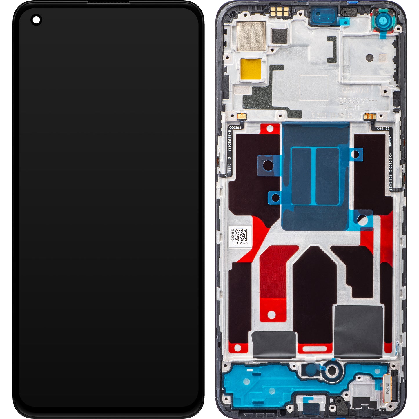 Oppo K9 / Find X3 Lite / Reno5 5G zaslon na dotik z okvirjem, črn, servisni paket 4905997