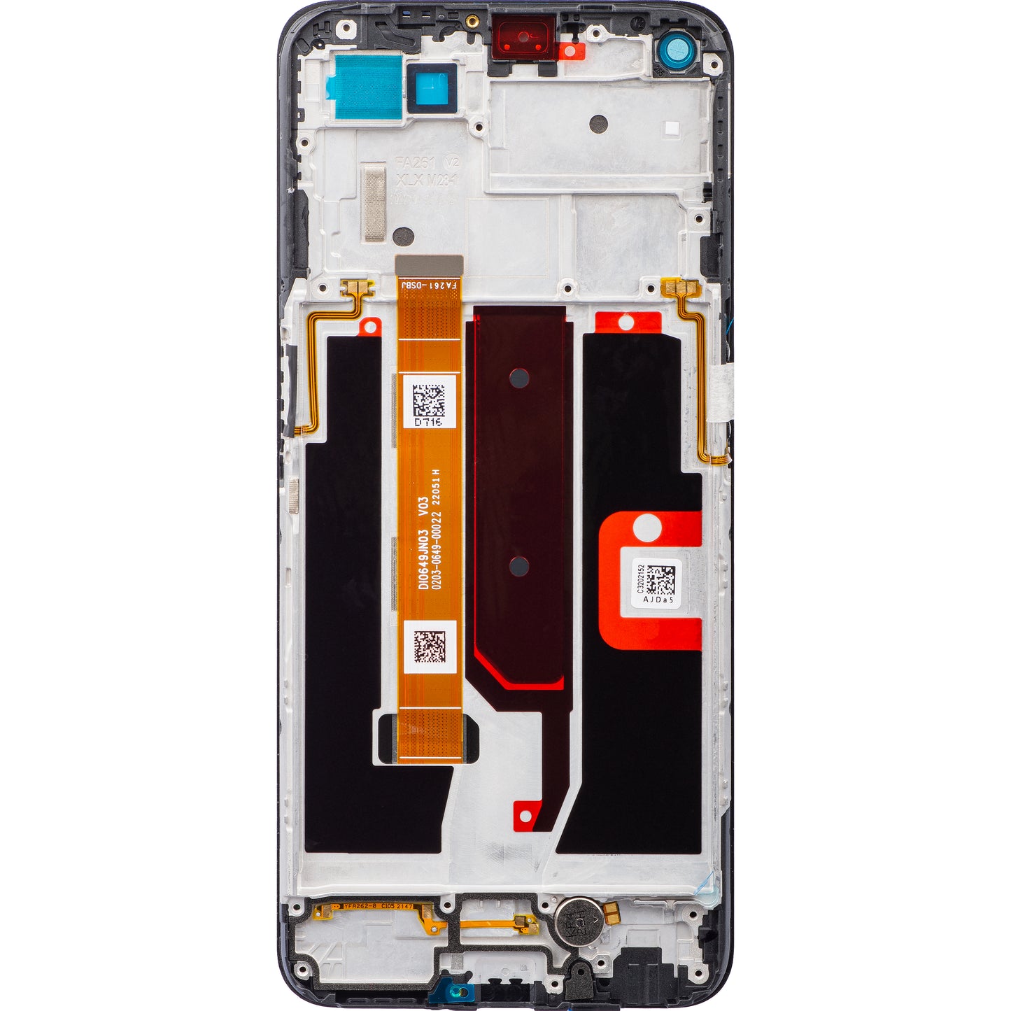 Oppo A74 5G / A54 5G Zaslon na dotik z okvirjem, črn, servisni paket 4906219