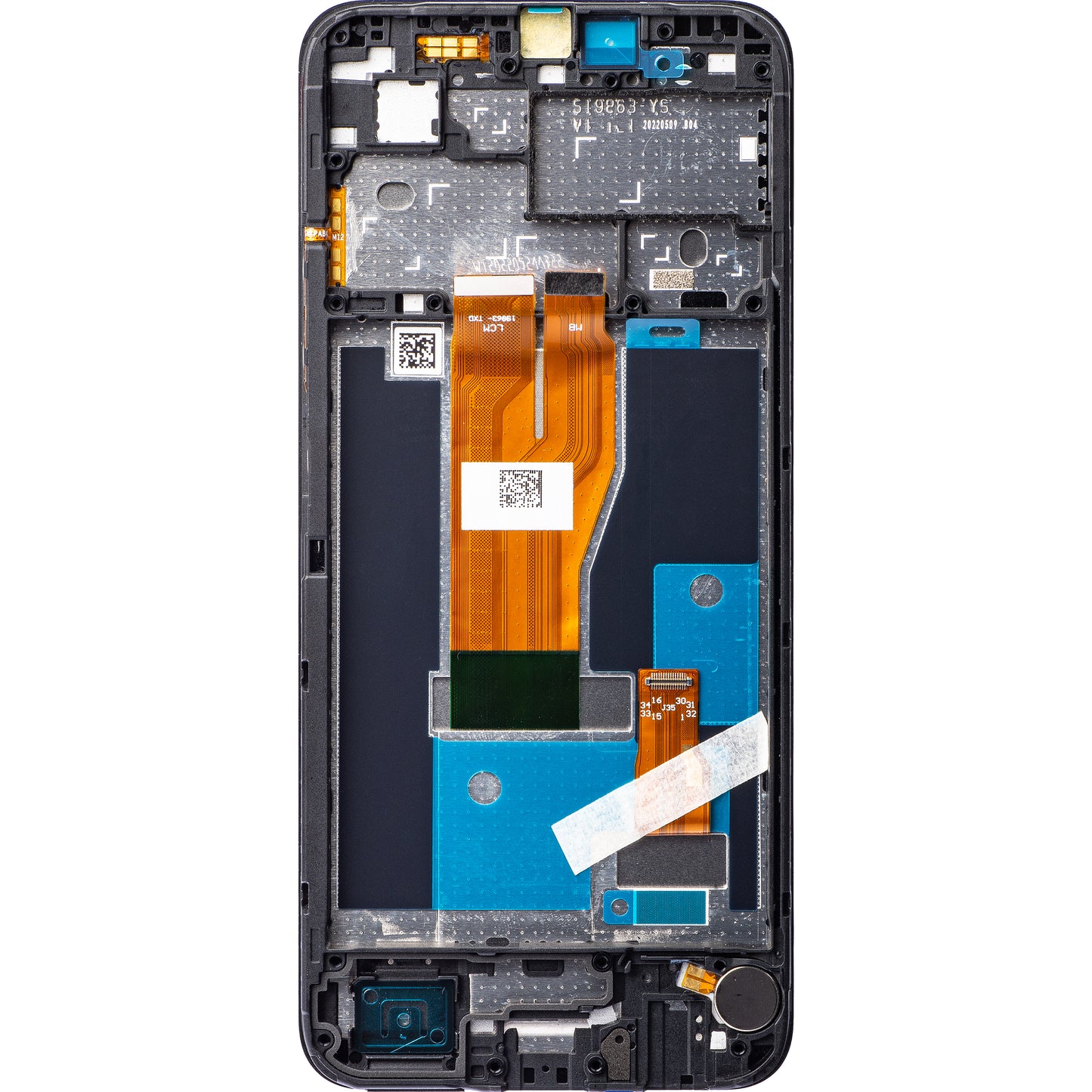 Zaslon na dotik Realme C30 / Narzo 50i Prime, z okvirjem, črn, servisni paket 4130279