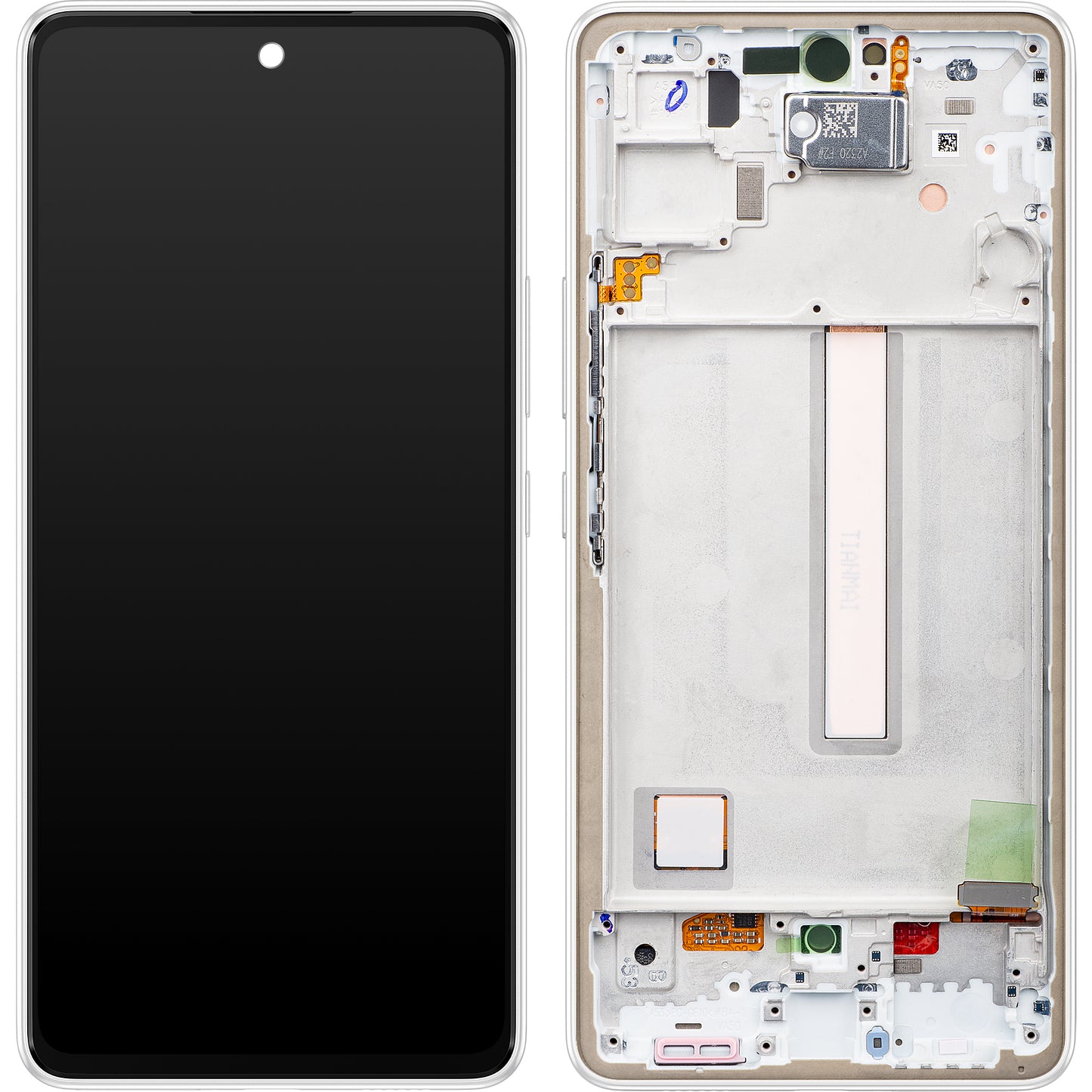 Samsung Galaxy Galaxy A53 5G A536 Zaslon na dotik z okvirjem, bel, servisni paket GH82-28024B