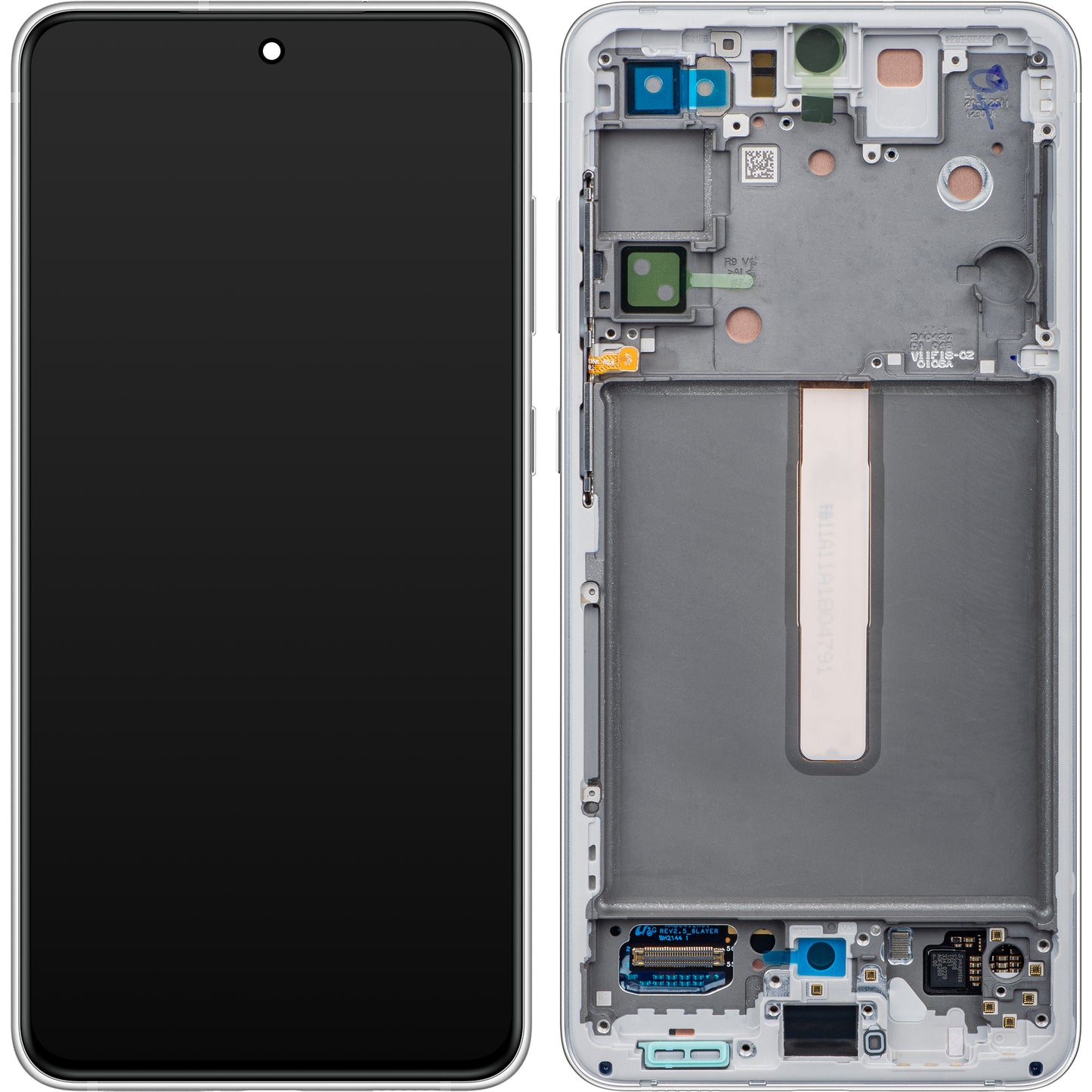 Samsung Galaxy Galaxy S21 FE 5G G990 Zaslon na dotik z okvirjem, bel, servisni paket GH82-26414B