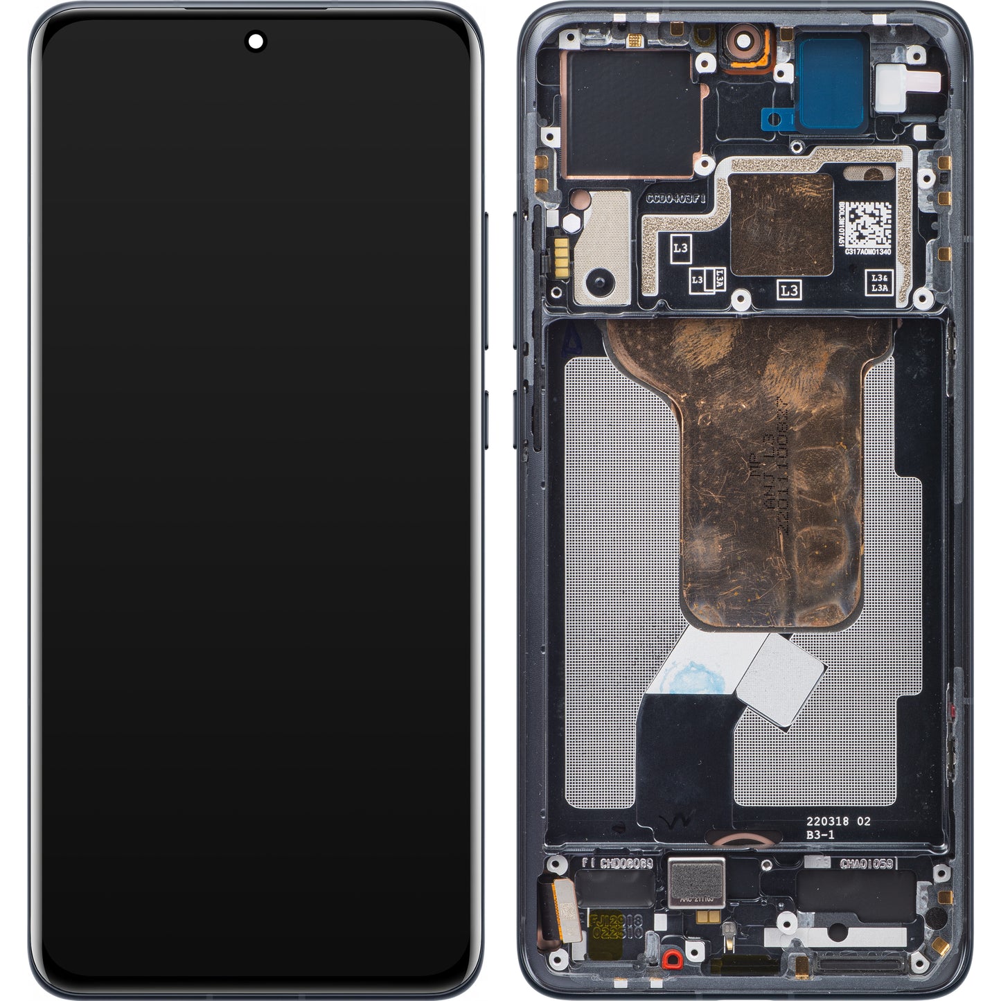 Zaslon s Touchscreenom Xiaomi 12S / 12X / 12, z okvirjem, siv, Service Pack 5600030L3A00