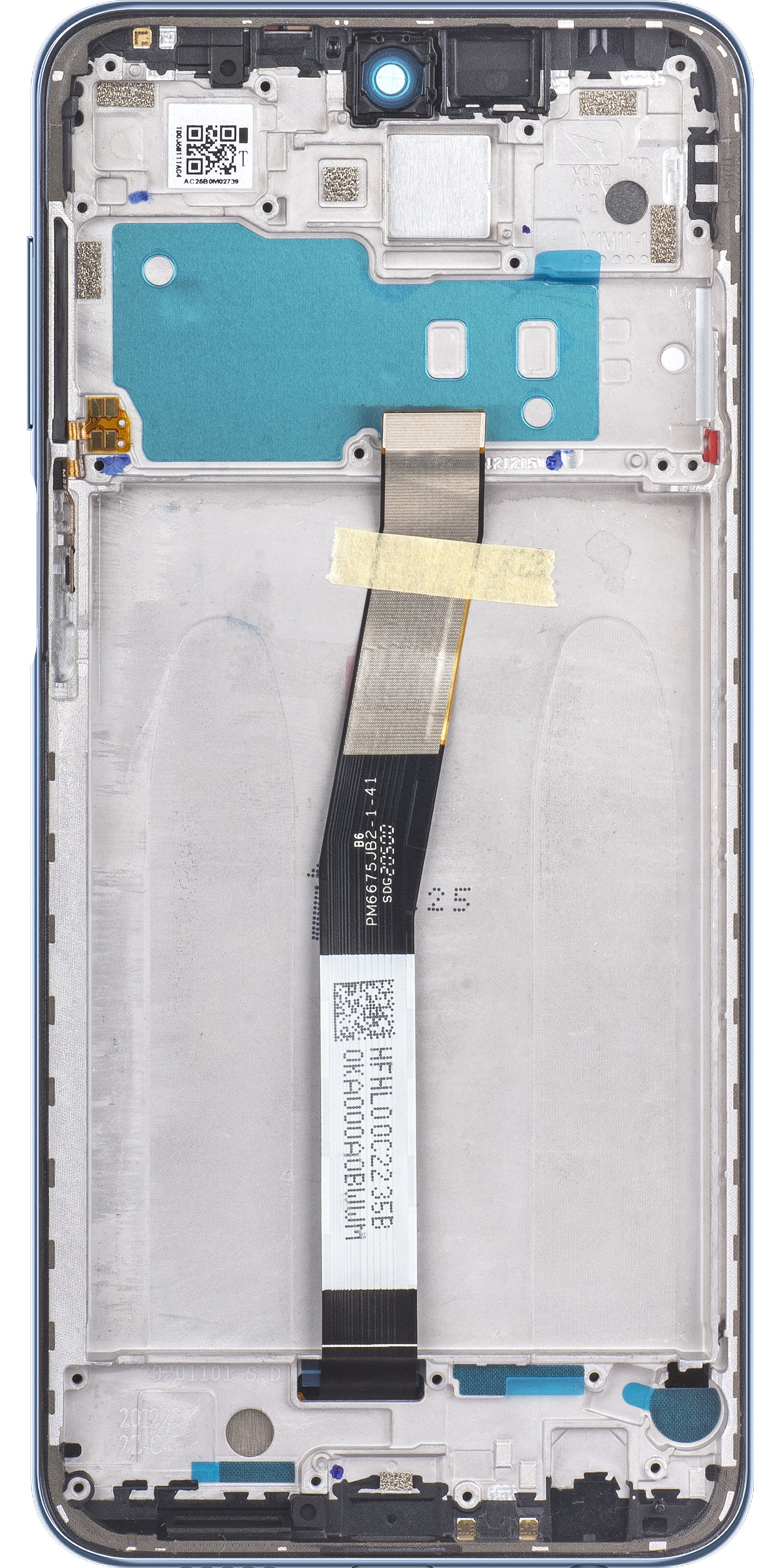 Xiaomi Redmi Note 9S / Note 9 Pro Touchscreen Display with Frame, Gray (Interstellar Gray), Service Pack 560004J6A100