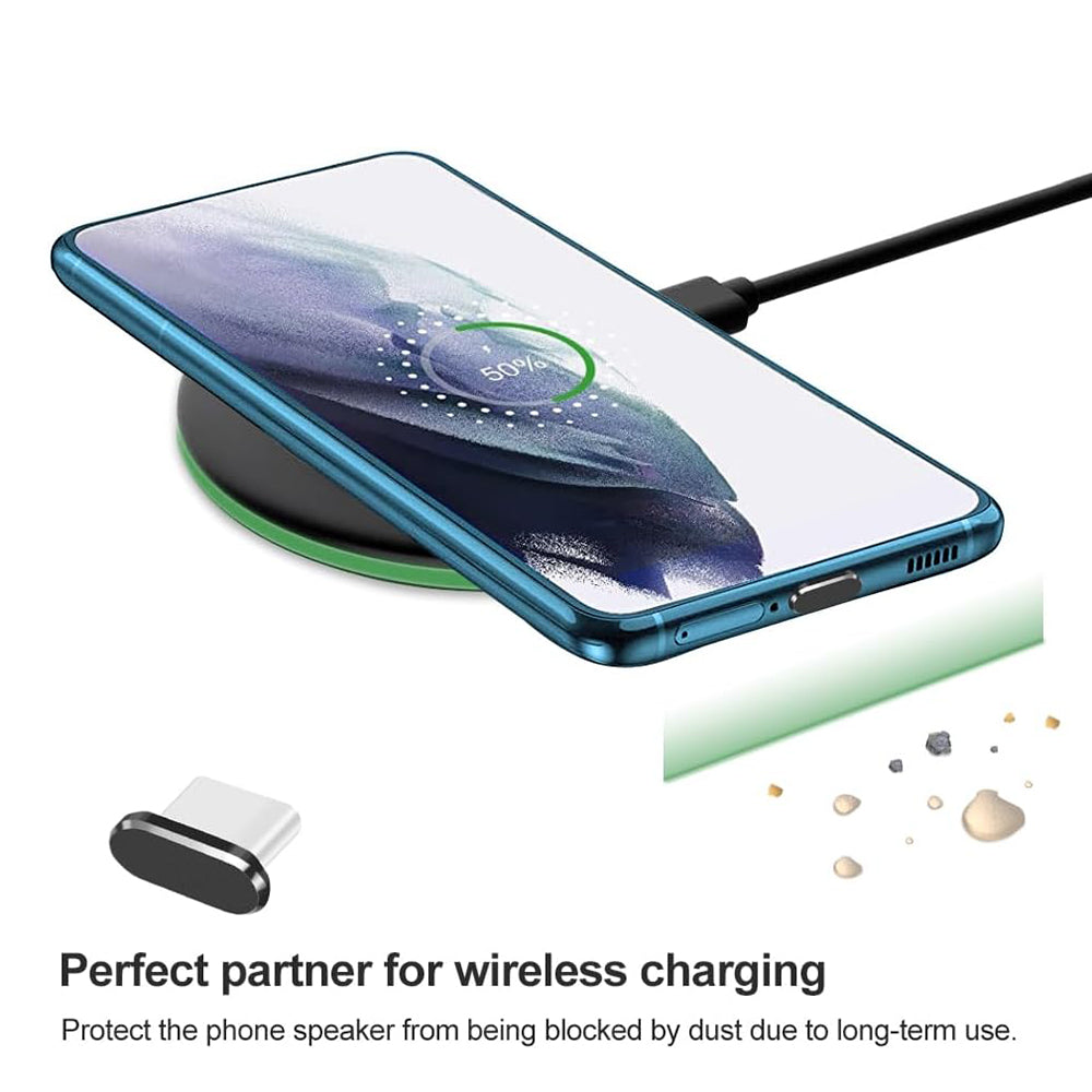 Zaščitni zamašek proti prahu za telefon Techsuit AD1, USB-C, komplet 4 kosi, črna