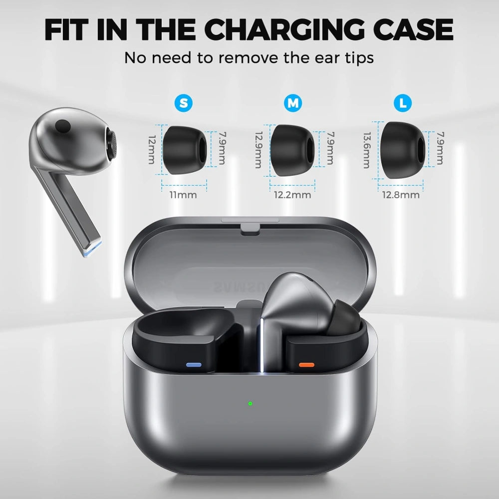Ušesni čepki Techsuit ET3 za Samsung Galaxy Buds3 Pro, Velikost S / M / L, Beli