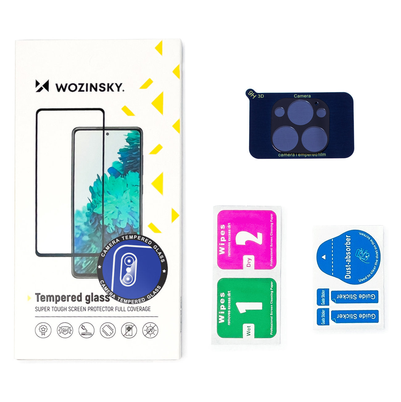 WZK Rear Camera Protection Film for Apple iPhone 15 Pro Max, Tempered Glass, Black