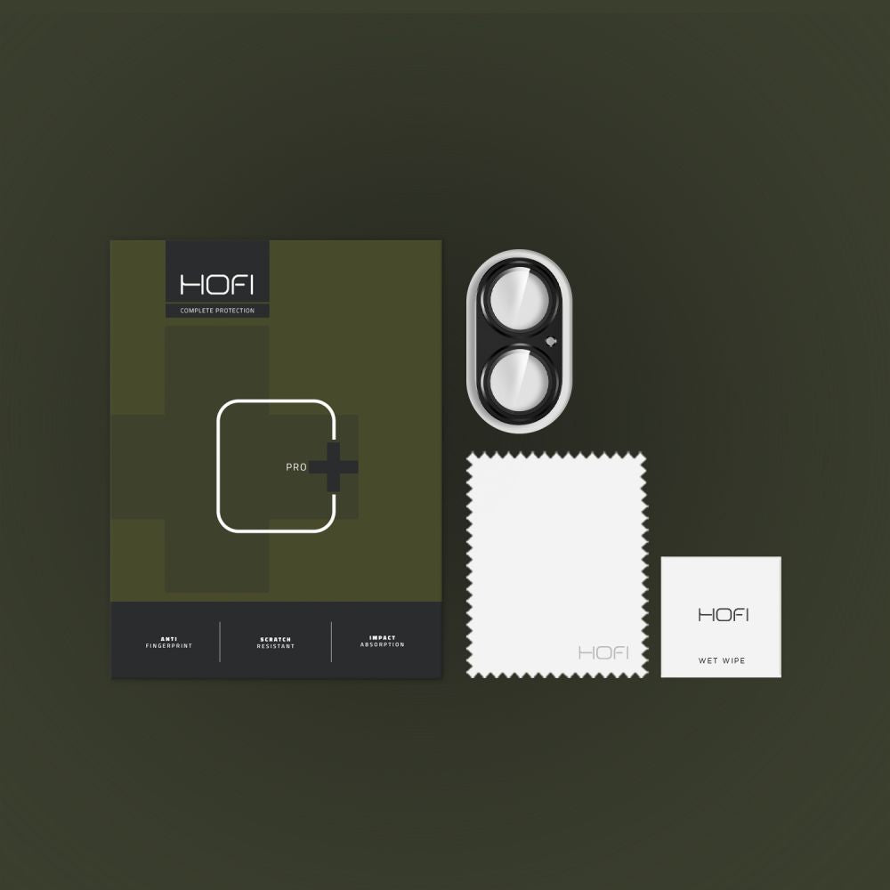 HOFI FullCam Zaščitna folija za zadnjo kamero za Apple iPhone 16 Plus / 16, zaščitena s steklom, črna