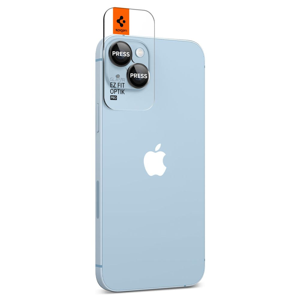 Zaščitna folija za zadnjo kamero Spigen GlastR EZ FIT Optik Pro za Apple iPhone 15 Plus / 15, Kaljeno steklo, Set 2 kosa, Črna AGL05213