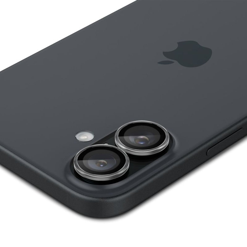Spigen EZ FIT zaščitna folija za zadnjo kamero za Apple iPhone 16 Plus / 16, zaščiteno steklo, komplet 2 kosov, prozorna AGL07921