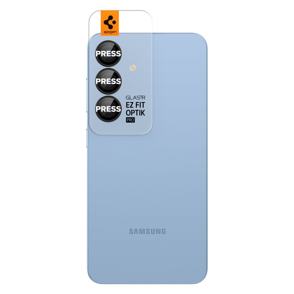 Zaščitna folija za zadnjo kamero Spigen GlastR EZ FIT Optik Pro HD za Samsung Galaxy S25+ S936, Kaljeno steklo, Set 2 kosa, Črna AGL09088