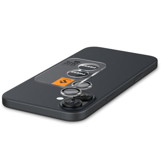 Spigen EZ FIT zaščitna folija za zadnjo kamero za Apple iPhone 16 Plus / 16, zaščiteno steklo, komplet 2 kosov, prozorna AGL07921