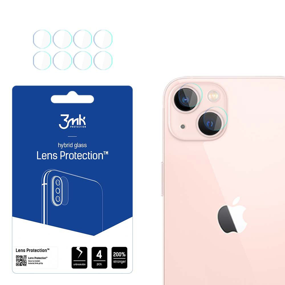 Zaščitna folija za zadnjo kamero 3MK Protection za Apple iPhone 14, fleksibilno steklo, komplet 4 kosi, prozorna