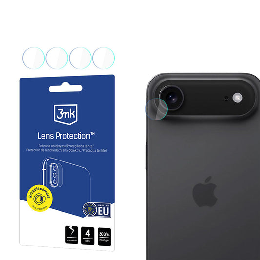 Zaščitna folija za zadnjo kamero 3MK Protection za Apple iPhone 17 Air, Kaljeno steklo, Set 4 kosi, Prozorna