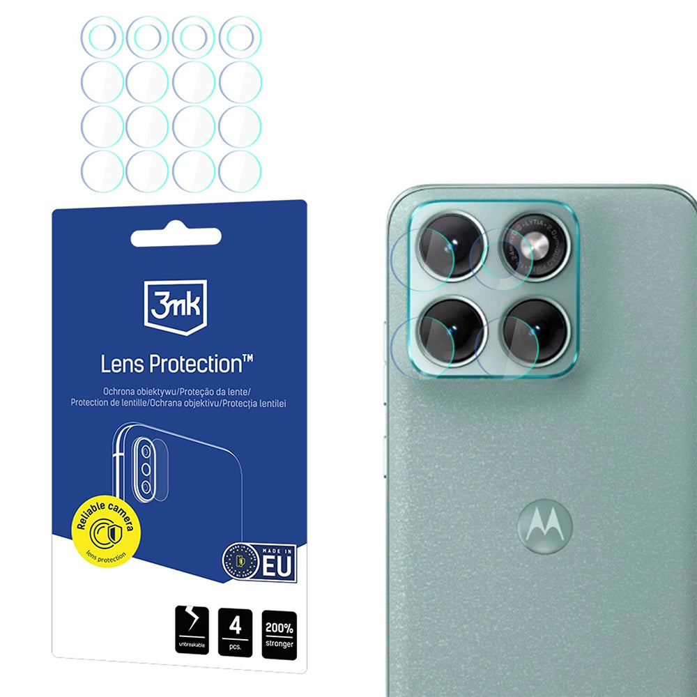 Zaščitna folija za zadnjo kamero 3MK Protection za Motorola Edge 70 Fusion, Fleksibilno steklo, Set 4 kosi, Prozorna