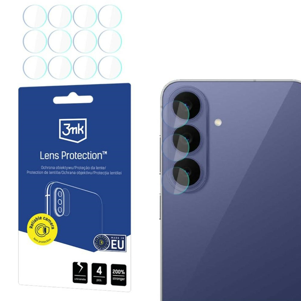 Zaščitna folija za zadnjo kamero 3MK Protection za Samsung Galaxy S26 FE S741, kaljeno steklo, komplet 4 kosov, prozorna