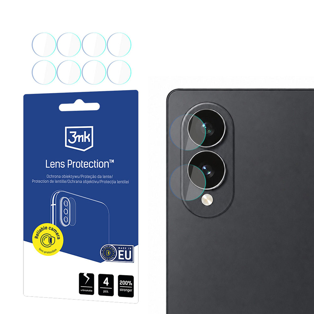 Zaščitna folija za zadnjo kamero 3MK Protection za Samsung Galaxy Z Fold8 F971, kaljeno steklo, komplet 4 kosi, prozorna