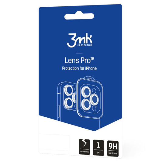 Zaščitna folija za zadnjo kamero 3MK Protection Pro za Apple iPhone 17 Pro Max / 17 Pro, Kaljeno steklo, Večbarvno