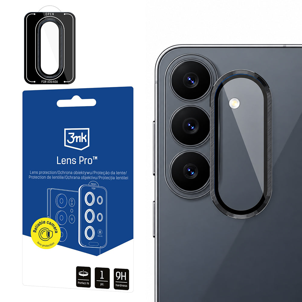 Zaščitna folija za zadnjo kamero 3MK Protection Pro za Samsung Galaxy S26 FE S741, kaljeno steklo, črna
